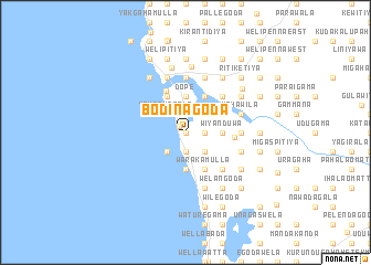 map of Bodinagoda