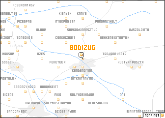 map of Bódizug