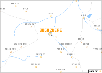 map of Boğazdere