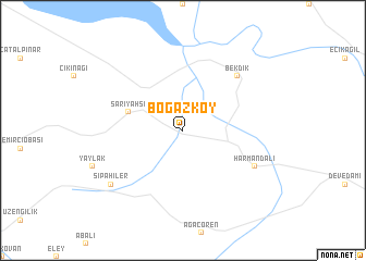 map of Boğazköy