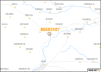map of Boğazköy