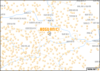 map of Bogdanići