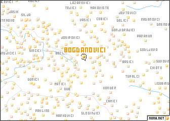 map of Bogdanovići