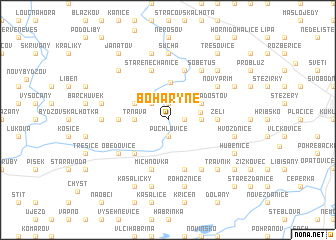 map of Boharyně