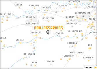 map of Boiling Springs