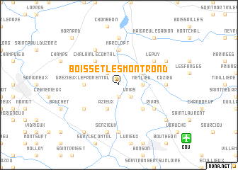 map of Boisset-lès-Montrond