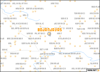 map of Bojanja Vas