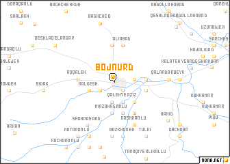 map of Bojnūrd