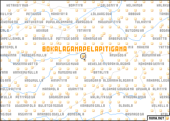 map of Bokalagama Pelapitigama