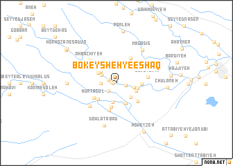 map of Bokeysheh-ye Esḩāq