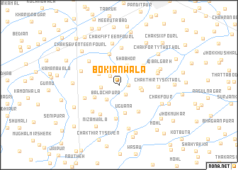 map of Bokiānwāla