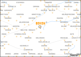 map of Boków