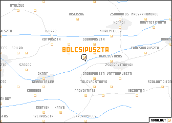 map of Bölcsipuszta