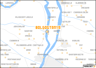 map of Boldogtanya