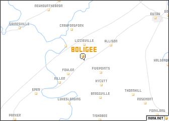 map of Boligee