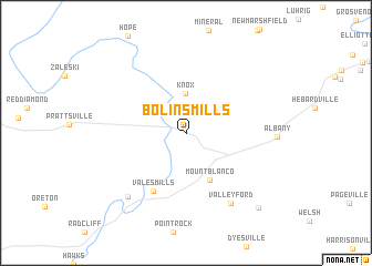 map of Bolins Mills