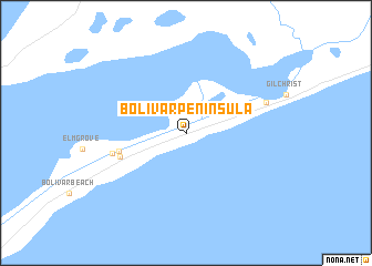 map of Bolivar Peninsula