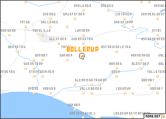 map of Bollerup