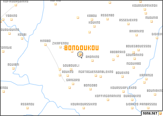 map of Bondoukou