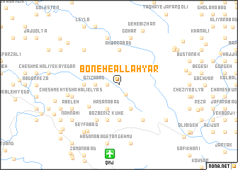 map of Boneh-e Allāh Yār