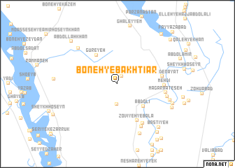 map of Boneh-ye Bakhtīār