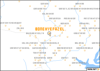 map of Boneh-ye Fāzel