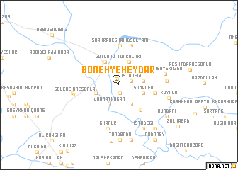 map of Boneh-ye Ḩeydar