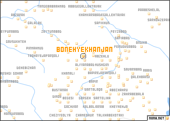 map of Boneh-ye Khān Jān