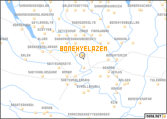 map of Boneh-ye Lāzem