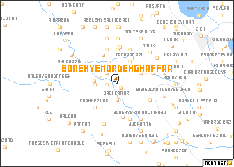 map of Boneh-ye Mordeh Ghaffār