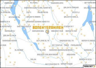 map of Boneh-ye Raḩīmeh