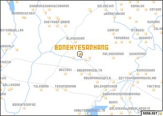 map of Boneh-ye Sarhang
