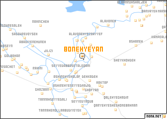 map of Boneh-ye Yān