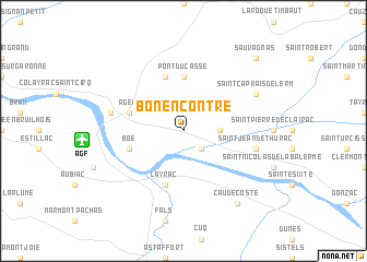 map of Bon-Encontre