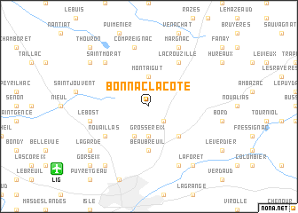 map of Bonnac-la-Côte