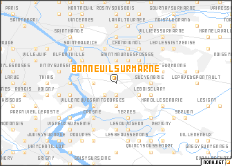 map of Bonneuil-sur-Marne