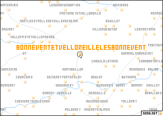 map of Bonnevent-et-Velloreille-lès-Bonnevent