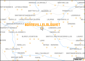 map of Bonneville-la-Louvet