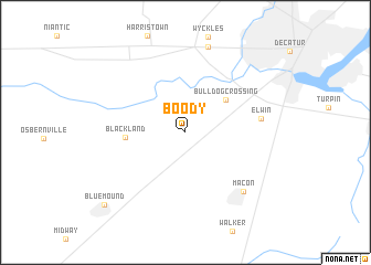 Boody (United States - USA) map - nona.net