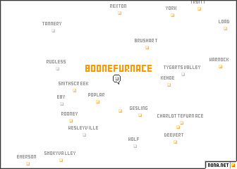 map of Boone Furnace