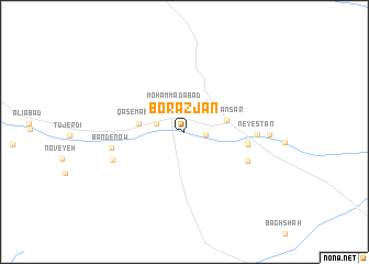 map of Borāzjān