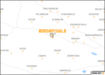 map of Bordánydůlő