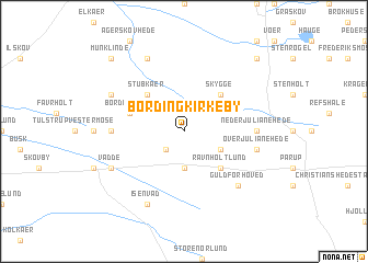 map of Bording Kirkeby