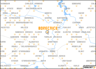 map of Borečnice