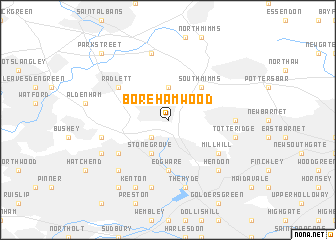 map of Borehamwood