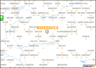 map of Bořenovice