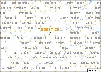 map of Bořetice