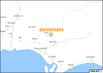 map of Borhānābād