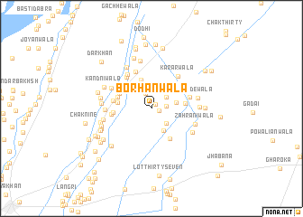 map of Borhānwāla