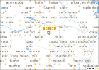 map of Bořice